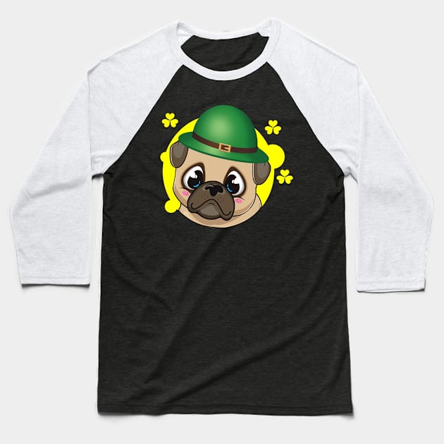 pug lovers Gift st patricks day Baseball T-Shirt by Artmoo